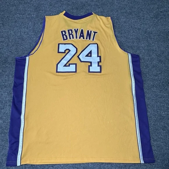 KOBE‎ BRYANT #24 ADIDAS Jersey LAKERS Sz 56 Sewn Rare Y2KYELLOW/PURPLE